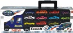 Truck with 12pcs die cast cars - 2 colors ASST