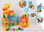 Tiger Luggage Block Car - yellow and orange 2 colors ASST
