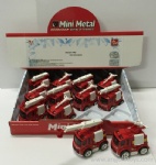 Cute Friction Power Die-cast Fire-control Car - 12pcs